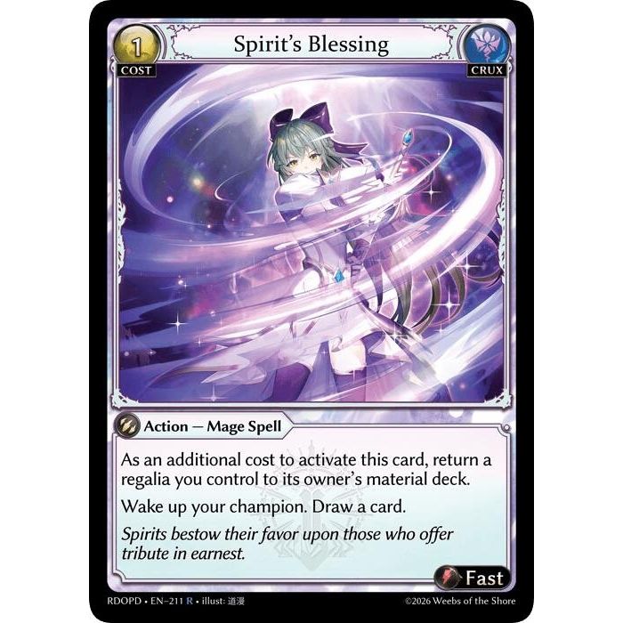 Image for Spirit's Blessing (211) (Radiant Origins: Pantheon) - Grand Archive TCG