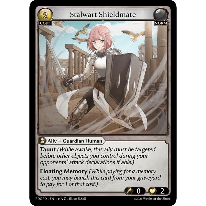 Image for Stalwart Shieldmate (114A) (114A) (Radiant Origins: Pantheon) - Grand Archive TCG