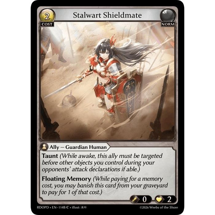 Image for Stalwart Shieldmate (114B) (114B) (Radiant Origins: Pantheon) - Grand Archive TCG