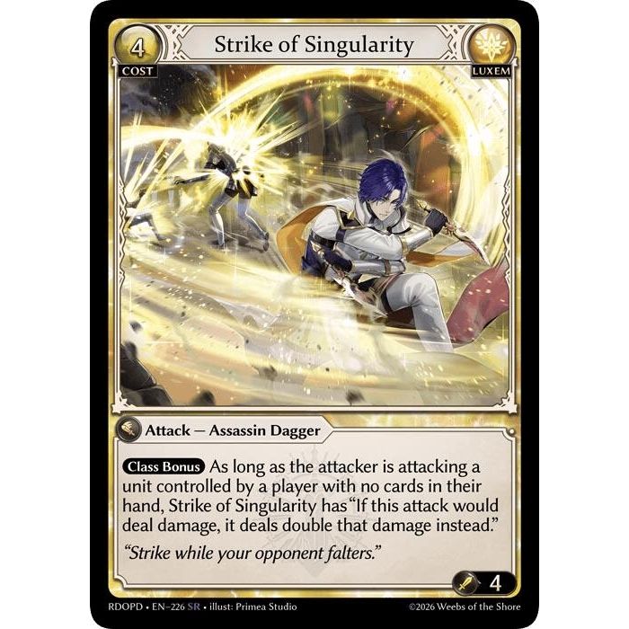 Image for Strike of Singularity (226) (Radiant Origins: Pantheon) - Grand Archive TCG