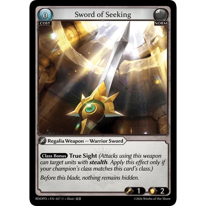 Image for Sword of Seeking (027) (Radiant Origins: Pantheon) - Grand Archive TCG