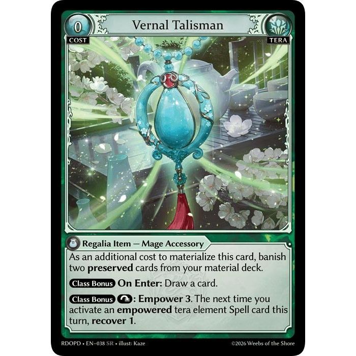 Image for Vernal Talisman (038) (Radiant Origins: Pantheon) - Grand Archive TCG