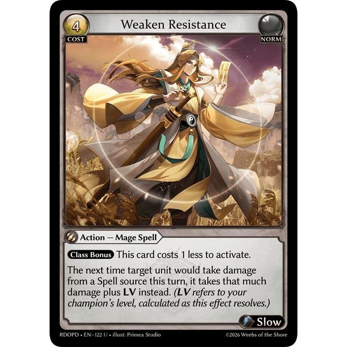 Image for Weaken Resistance (122) (Radiant Origins: Pantheon) - Grand Archive TCG
