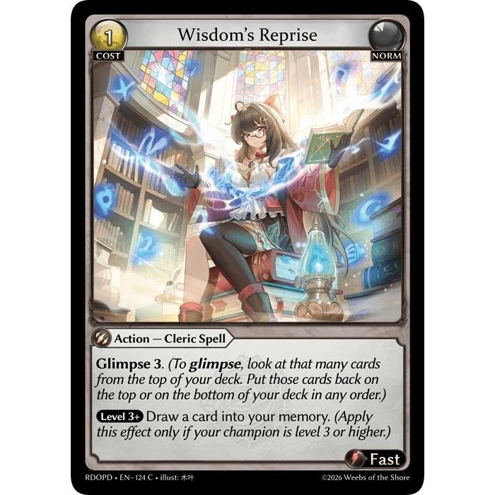 Image for Wisdom's Reprise (124) (Radiant Origins: Pantheon) - Grand Archive TCG