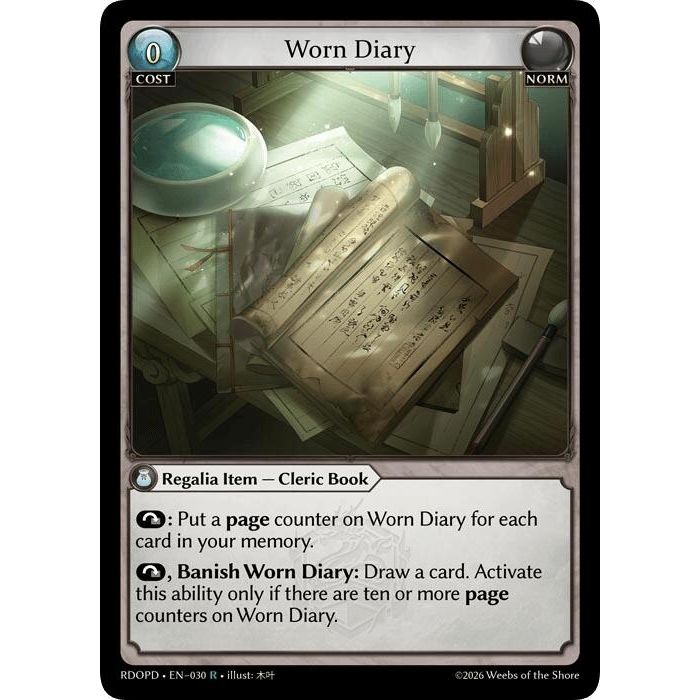 Image for Worn Diary (030) (Radiant Origins: Pantheon) - Grand Archive TCG