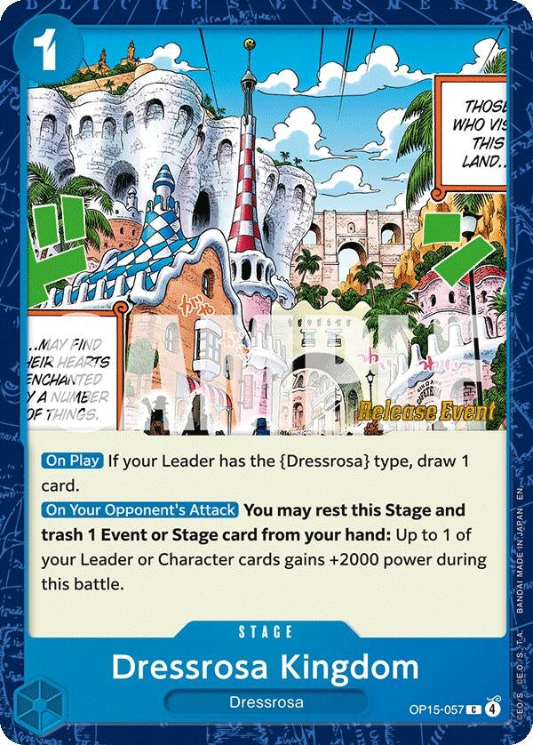 Image for Dressrosa Kingdom (OP15-057) (Adventure on Kami's Island Release Event Cards) (OP15 RE) - One Piece Card Game