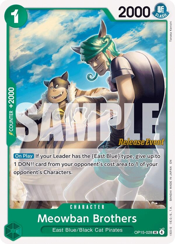 Image for Meowban Brothers (OP15-028) (Adventure on Kami's Island Release Event Cards) (OP15 RE) - One Piece Card Game