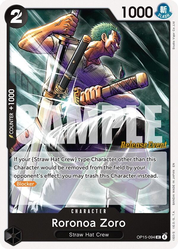 Image for Roronoa Zoro (OP15-094) (OP15-094) (Adventure on Kami's Island Release Event Cards) (OP15 RE) - One Piece Card Game