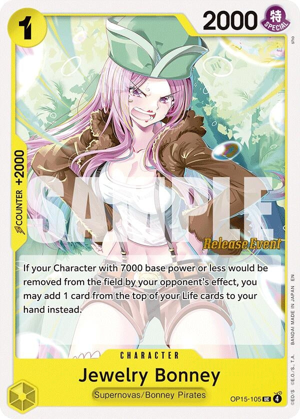 Image for Jewelry Bonney (OP15-105) (OP15-105) (Adventure on Kami's Island Release Event Cards) (OP15 RE) - One Piece Card Game