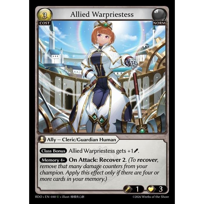 Image for Allied Warpriestess (040) (Radiant Origins) - Grand Archive TCG