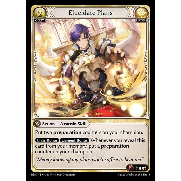 Image for Elucidate Plans (350) (Radiant Origins) - Grand Archive TCG