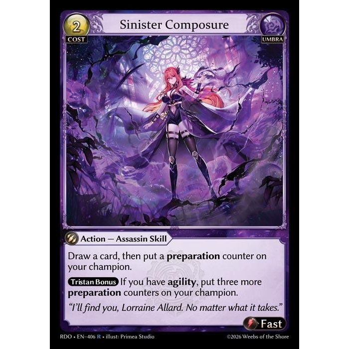 Image for Sinister Composure (406) (Radiant Origins) - Grand Archive TCG