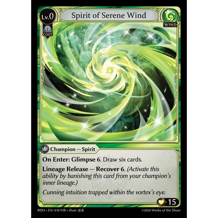 Image for Spirit of Serene Wind (010) (Radiant Origins) - Grand Archive TCG