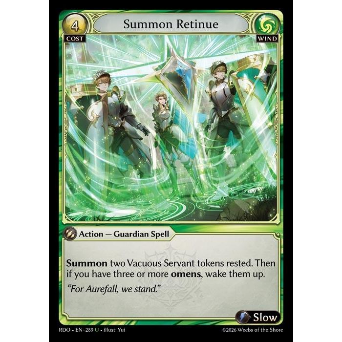 Image for Summon Retinue (289) (Radiant Origins) - Grand Archive TCG