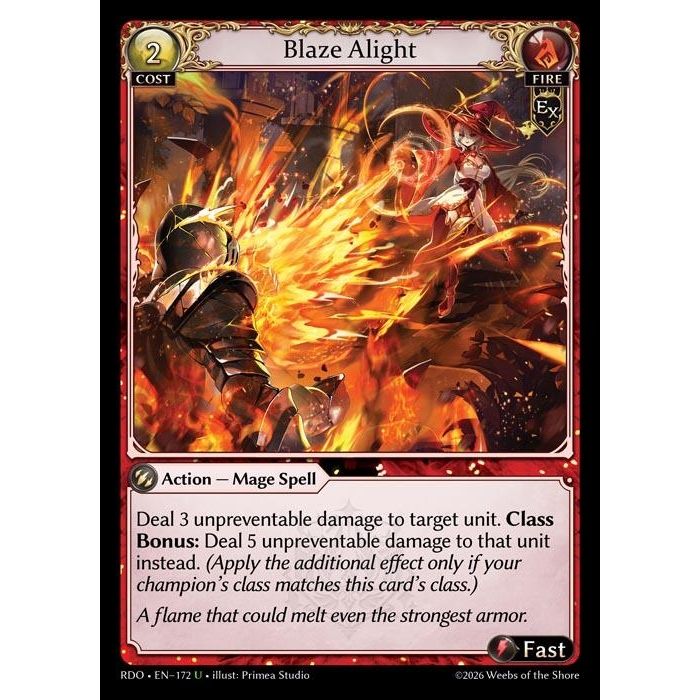 Image for Blaze Alight (Curio Foil) (172) (Radiant Origins) - Grand Archive TCG