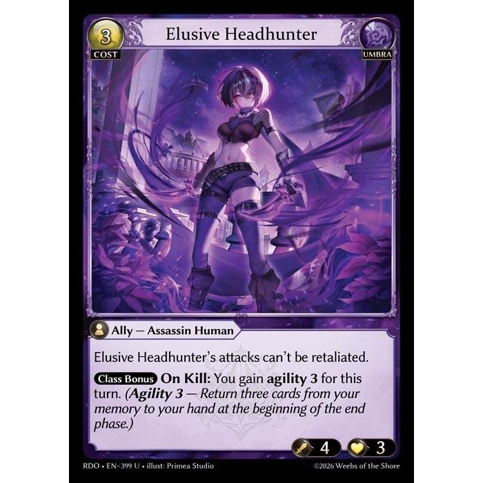 Image for Elusive Headhunter (Curio Foil) (399) (Radiant Origins) - Grand Archive TCG