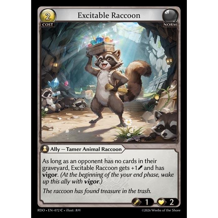 Image for Excitable Raccoon (Curio Foil) (072) (Radiant Origins) - Grand Archive TCG