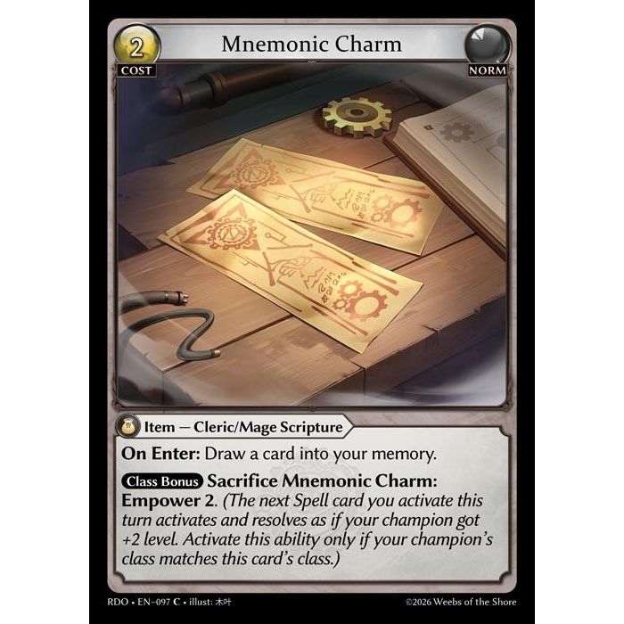 Image for Mnemonic Charm (Curio Foil) (097) (Radiant Origins) - Grand Archive TCG