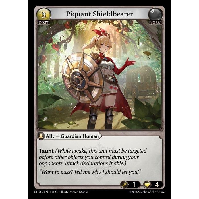 Image for Piquant Shieldbearer (Curio Foil) (111) (Radiant Origins) - Grand Archive TCG