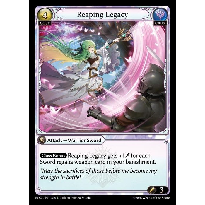 Image for Reaping Legacy (Curio Foil) (330) (Radiant Origins) - Grand Archive TCG