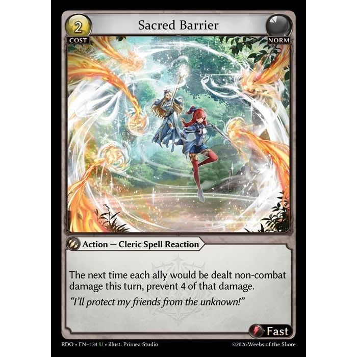 Image for Sacred Barrier (Curio Foil) (134) (Radiant Origins) - Grand Archive TCG