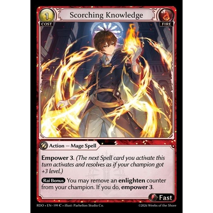 Image for Scorching Knowledge (Curio Foil) (199) (Radiant Origins) - Grand Archive TCG