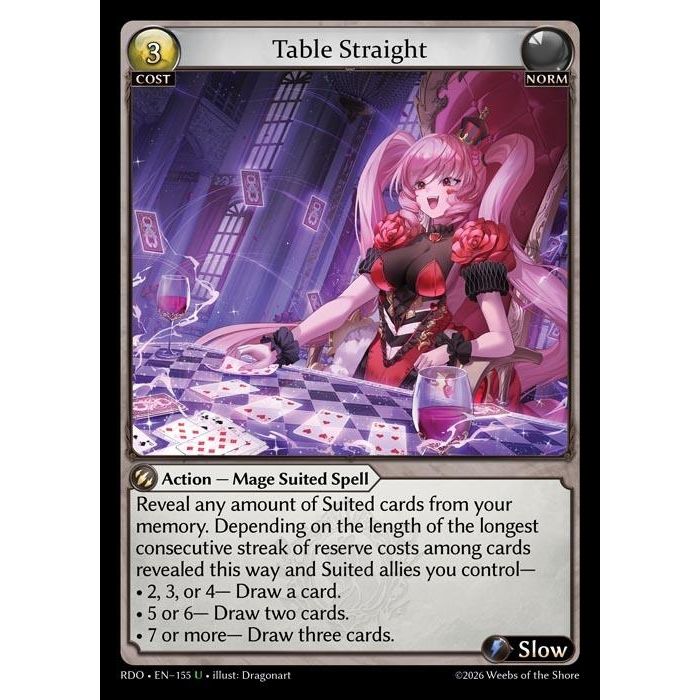 Image for Table Straight (Curio Foil) (155) (Radiant Origins) - Grand Archive TCG