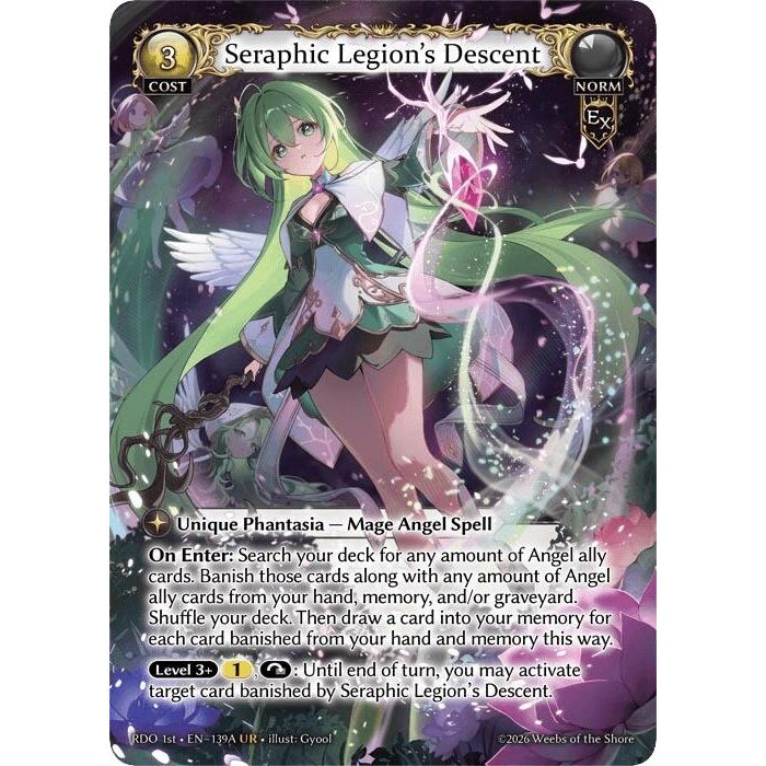Image for Seraphic Legion's Descent (139A) (139A) (Radiant Origins) - Grand Archive TCG