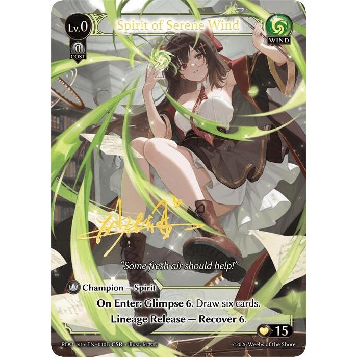 Image for Spirit of Serene Wind (010B) (010B) (Radiant Origins) - Grand Archive TCG