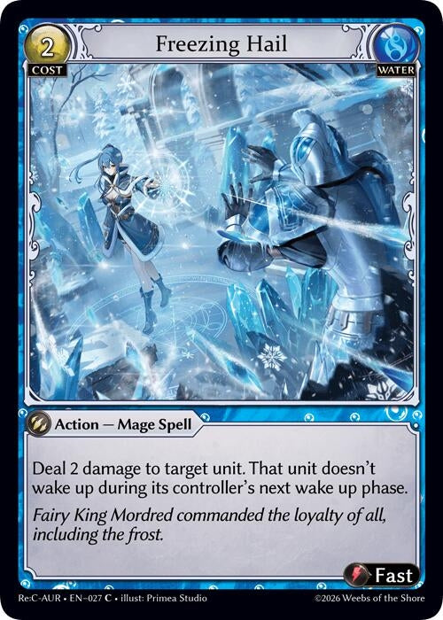 Image for Freezing Hail (027) (Mordred Re: Collection, Aurelian Regent) (AURR) - Grand Archive TCG