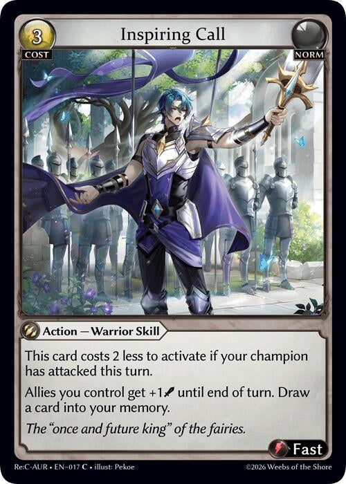 Image for Inspiring Call (017) (Mordred Re: Collection, Aurelian Regent) (AURR) - Grand Archive TCG