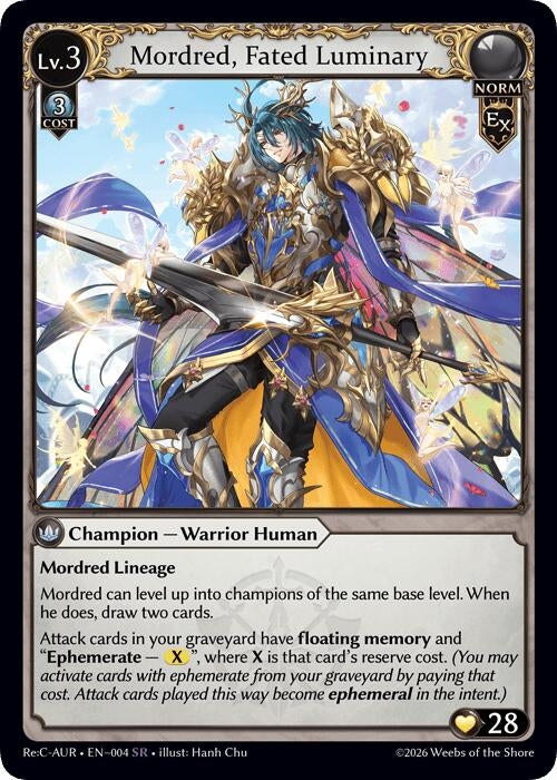 Image for Mordred, Fated Luminary (004) (Mordred Re: Collection, Aurelian Regent) (AURR) - Grand Archive TCG