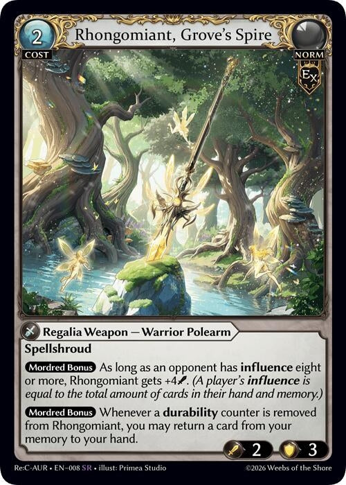Image for Rhongomiant, Grove's Spire (008) (Mordred Re: Collection, Aurelian Regent) (AURR) - Grand Archive TCG