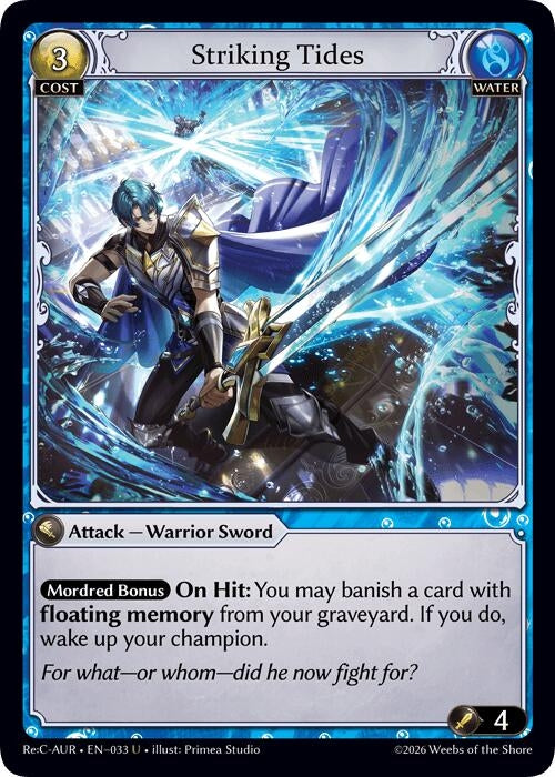 Image for Striking Tides (033) (Mordred Re: Collection, Aurelian Regent) (AURR) - Grand Archive TCG