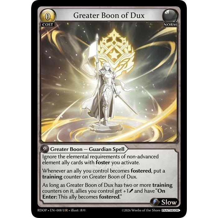 Image for Greater Boon of Dux (008) (Radiant Origins: Pantheon) - Grand Archive TCG