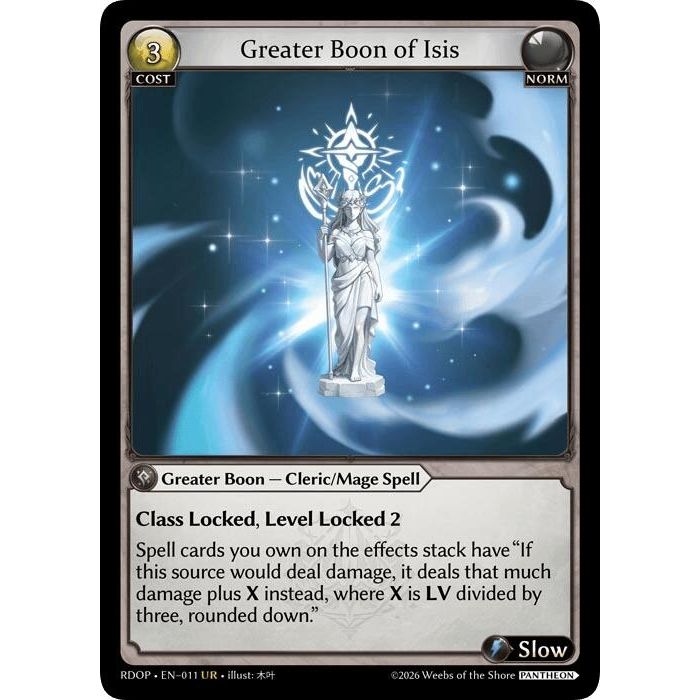 Image for Greater Boon of Isis (011) (Radiant Origins: Pantheon) - Grand Archive TCG