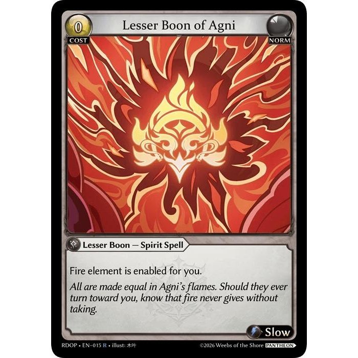 Image for Lesser Boon of Agni (015) (Radiant Origins: Pantheon) - Grand Archive TCG