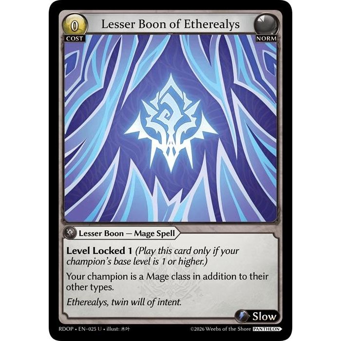 Image for Lesser Boon of Etherealys (025) (Radiant Origins: Pantheon) - Grand Archive TCG