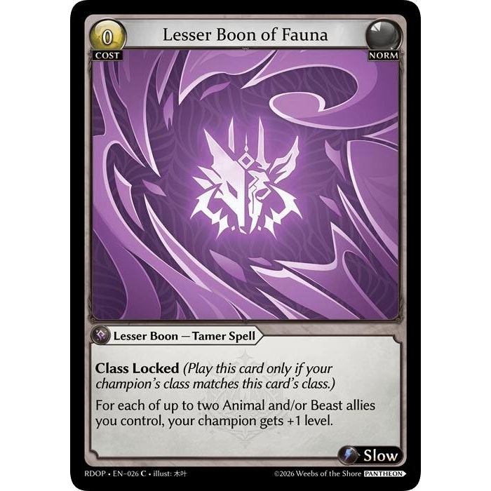 Image for Lesser Boon of Fauna (026) (Radiant Origins: Pantheon) - Grand Archive TCG