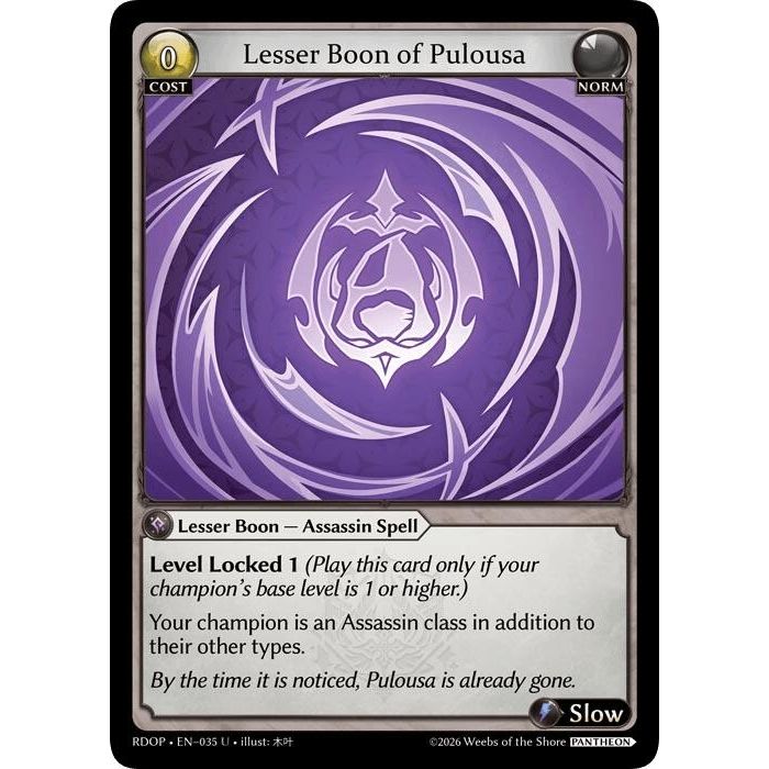 Image for Lesser Boon of Pulousa (035) (Radiant Origins: Pantheon) - Grand Archive TCG