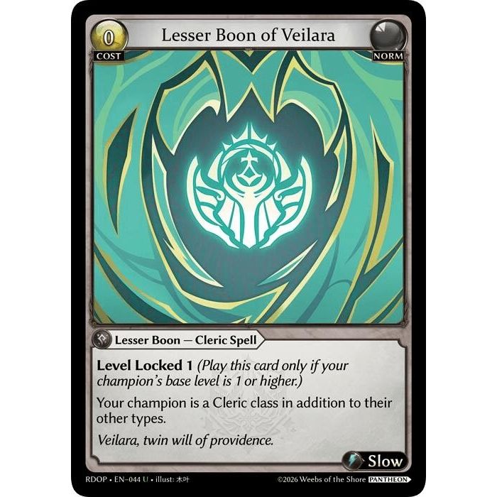 Image for Lesser Boon of Veilara (044) (Radiant Origins: Pantheon) - Grand Archive TCG