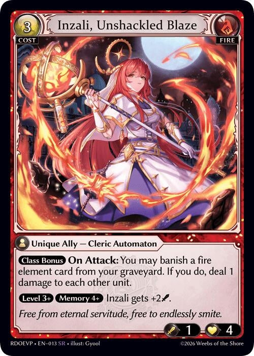 Image for Inzali, Unshackled Blaze (013) (Radiant Origins Event Pack) (RDOEVP) - Grand Archive TCG