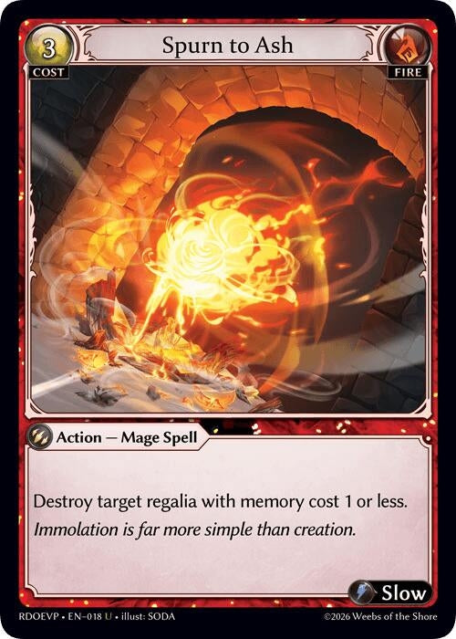 Image for Spurn to Ash (018) (Radiant Origins Event Pack) (RDOEVP) - Grand Archive TCG