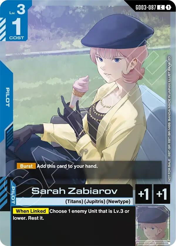 Image for Sarah Zabiarov (Store Tournament Participant Pack 04) (GD03-087) (Gundam Promotional Cards) (GCG-PR) - Gundam Card Game
