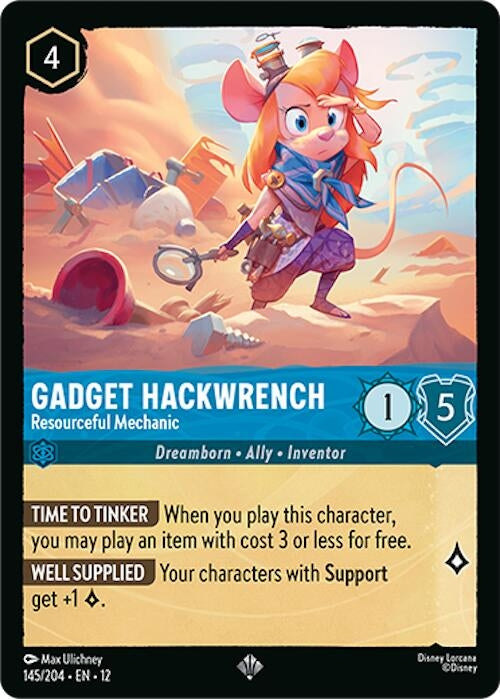 Image for Gadget Hackwrench - Resourceful Mechanic (145/204) (Wilds Unknown) (12) - Disney Lorcana