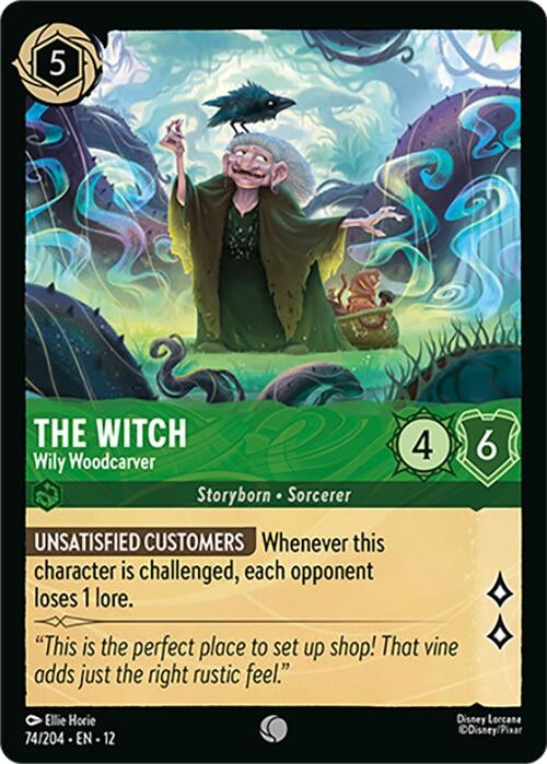 Image for The Witch - Wily Woodcarver (74/204) (Wilds Unknown) (12) - Disney Lorcana