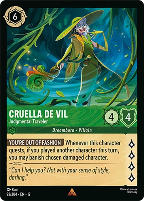 Image for Cruella De Vil - Judgmental Traveler (92/204) (Wilds Unknown) (12) - Disney Lorcana
