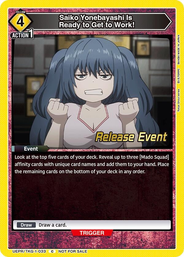 Image for Saiko Yonebayashi Is Ready to Get to Work! (UEPR/TKG-1-033) (UE18BT: Tokyo Ghoul Release Event Cards) (UE18BT_RE) - Union Arena