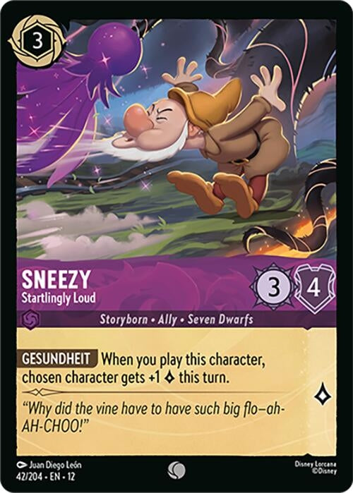 Image for Sneezy - Startlingly Loud (42/204) (Wilds Unknown) (12) - Disney Lorcana