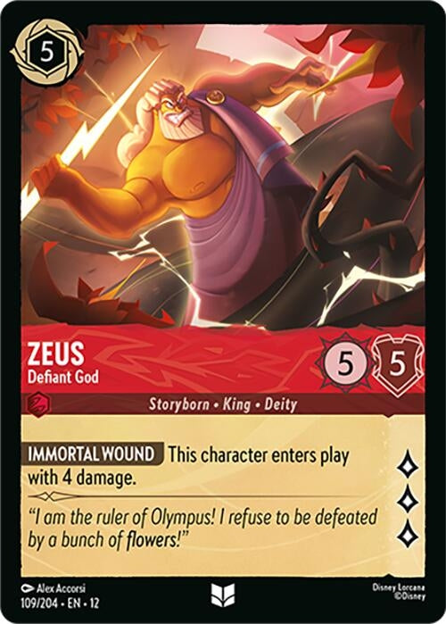 Image for Zeus - Defiant God (109/204) (Wilds Unknown) (12) - Disney Lorcana